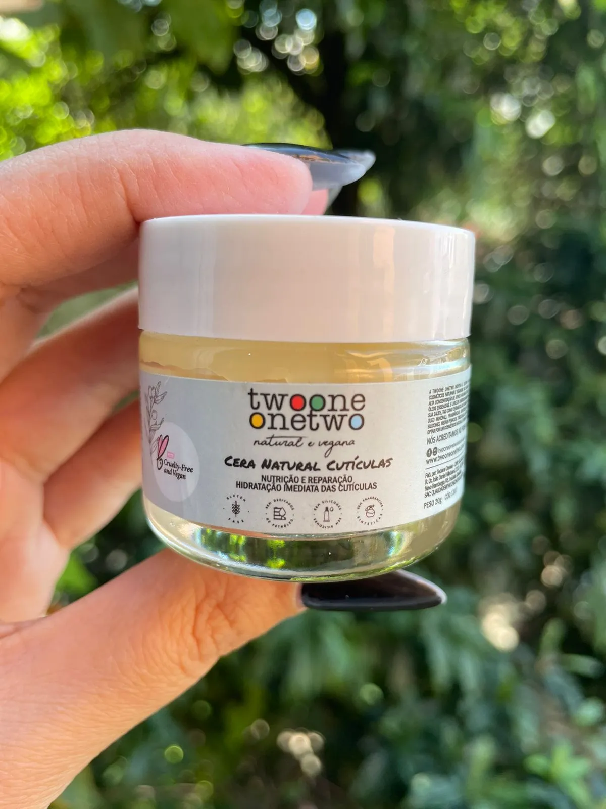 Cera Natural de Cutículas Argan e Oliva - Twoone Onetwo Natural Vegana