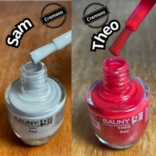 Kit promocional 5 Esmaltes Hipoalergênicos 9Free + 1 Base de Tratamento + Top Coat Extra Brilho - Bauny - Image 16