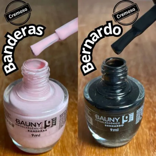 Kit promocional 5 Esmaltes Hipoalergênicos 9Free + 1 Base de Tratamento + Top Coat Extra Brilho - Bauny - Image 3