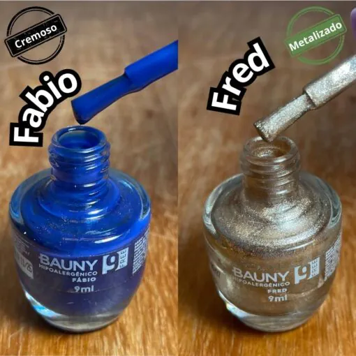 Kit promocional 5 Esmaltes Hipoalergênicos 9Free + 1 Base de Tratamento + Top Coat Extra Brilho - Bauny - Image 7
