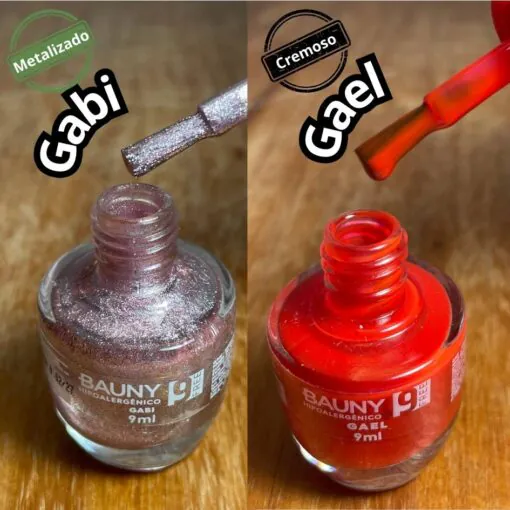 Kit promocional 5 Esmaltes Hipoalergênicos 9Free + 1 Base de Tratamento + Top Coat Extra Brilho - Bauny - Image 8