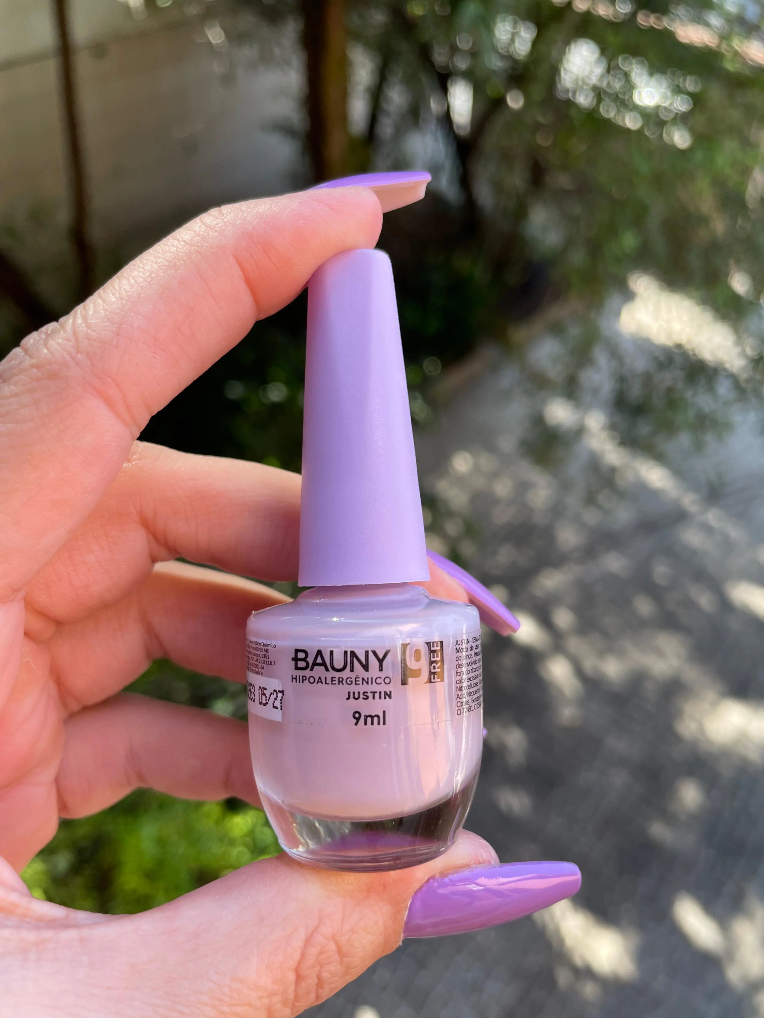 Esmalte Hipoalergênico 9Free cor Justin - Bauny